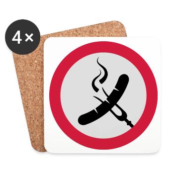 Grillwurst | BBQ Sausages - Coasters (set of 4) - white - Front