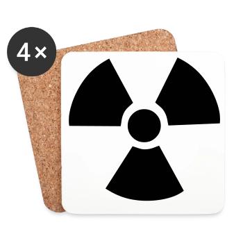 Radioactive Symbol - Coasters (set of 4) - white - Front