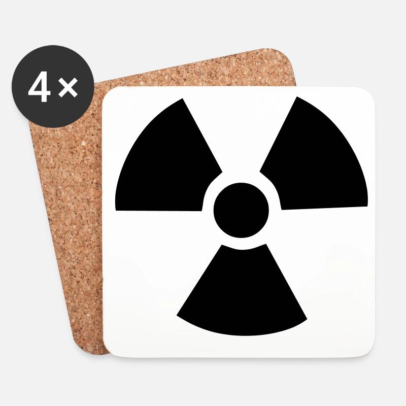 Radioactive Symbol - Coasters (set of 4) - white