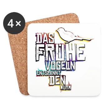 Farbiges Sexy Party Sprichwort Shirt - Untersetzer (4er-Set) - Weiß - Vorne