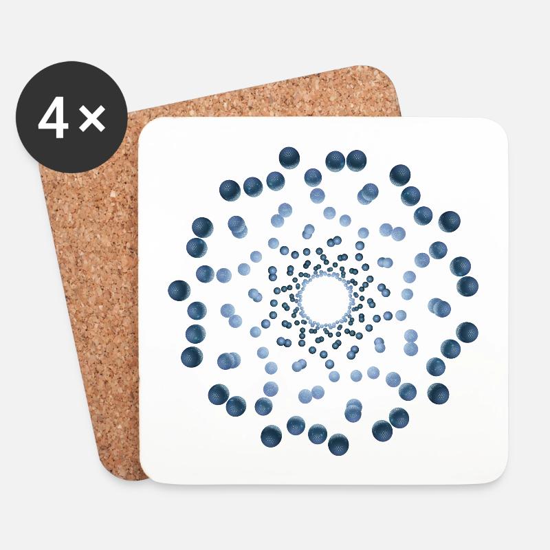 atom - Cellular three - Coasters (set of 4) - white