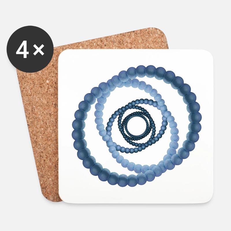 atom - cellular eight - Coasters (set of 4) - white