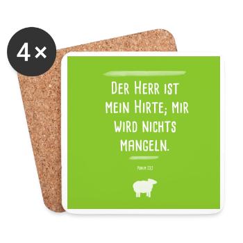 Psalm The Lord is my shepherd - Coasters (set of 4) - white - Front