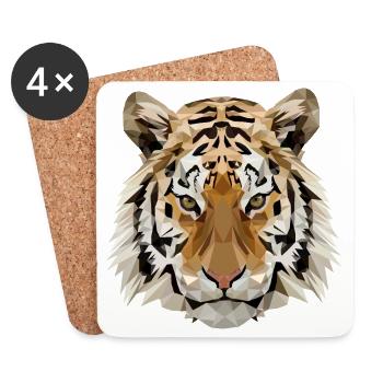 Tiger - Untersetzer (4er-Set) - Weiß - Vorne