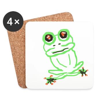 frog - Coasters (set of 4) - white - Front