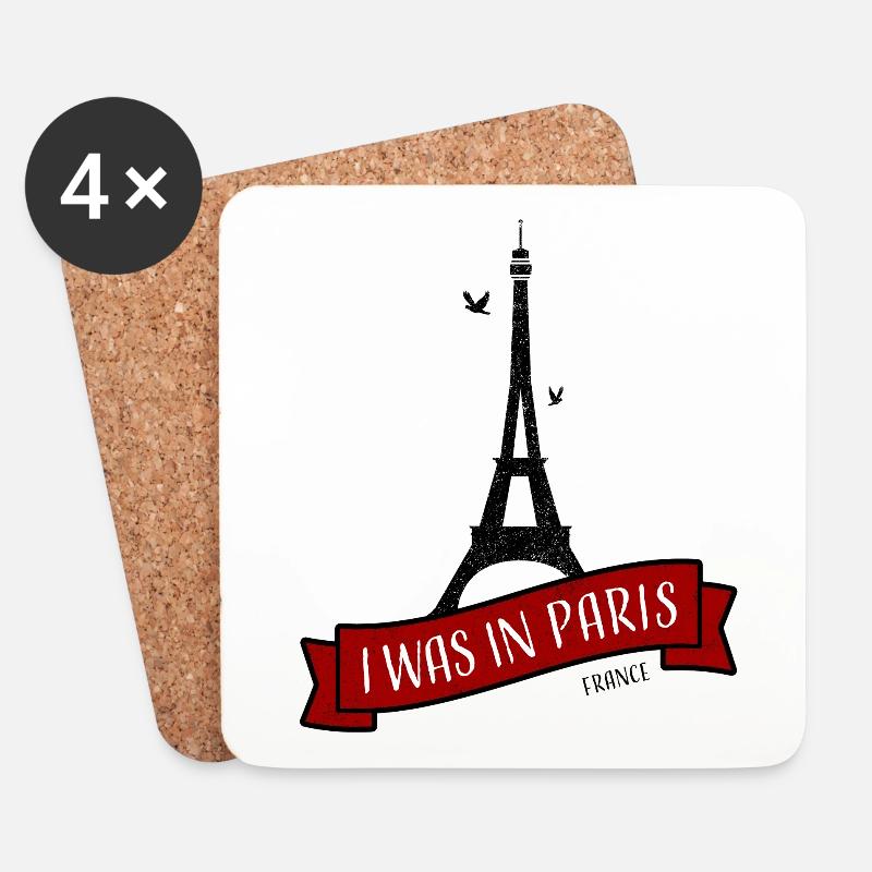 Paris I Was In Paris (I Love Paris) - Untersetzer (4er-Set) - Weiß