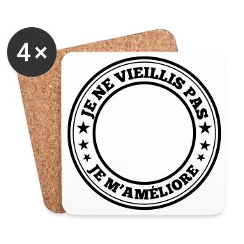 Je ne vieillis pas - Design à personnaliser - Dessous de verre (lot de 4) - blanc - Devant