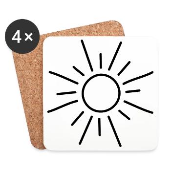 Sonne - Untersetzer (4er-Set) - Weiß - Vorne