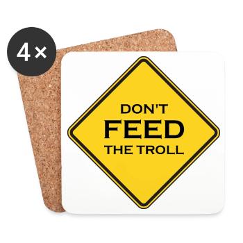 Füttere keinen Troll Schild - Untersetzer (4er-Set) - Weiß - Vorne