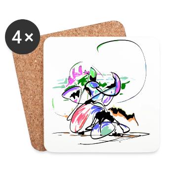Wizard Abstract - Coasters (set of 4) - white - Front