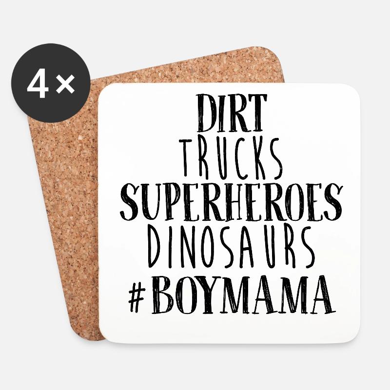 Mama Sohn Junge Mami Mutter Geschenk - Untersetzer (4er-Set) - Weiß