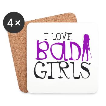 I love Bad Girls - Untersetzer (4er-Set) - Weiß - Vorne