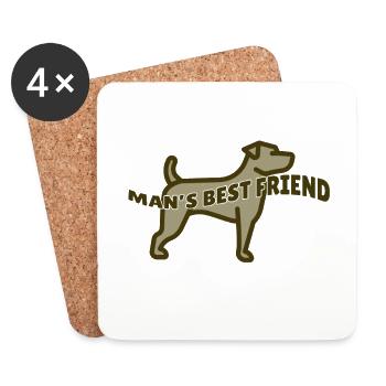 Dog - Mans best friend / Hund - Untersetzer (4er-Set) - Weiß - Vorne