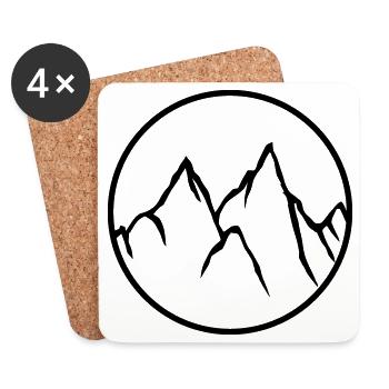 cercle autour de grimpeur escalade montagnes haute sport h - Dessous de verre (lot de 4) - blanc - Devant