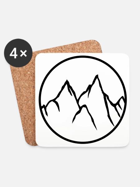 kreis rund bergsteiger klettern berge hoch sport h - Untersetzer (4er-Set) - Weiß