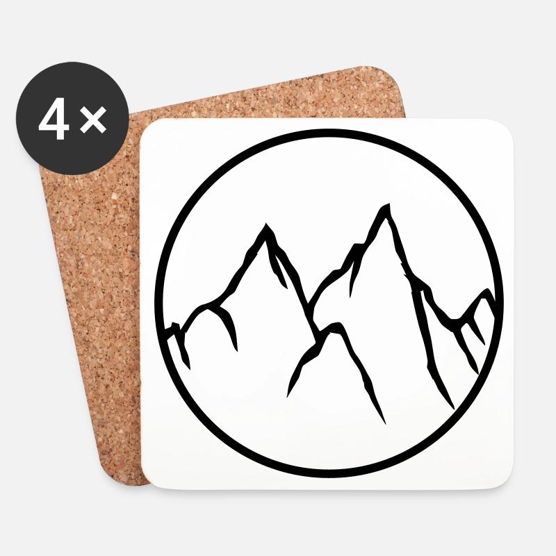 kreis rund bergsteiger klettern berge hoch sport h - Untersetzer (4er-Set) - Weiß