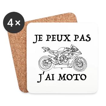 I can not I have motorcycle - Coasters (set of 4) - white - Front
