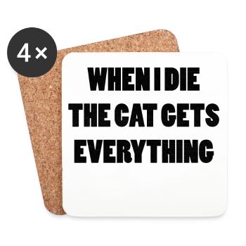 Cat cat lady cats funny saying kitten - Coasters (set of 4) - white - Front