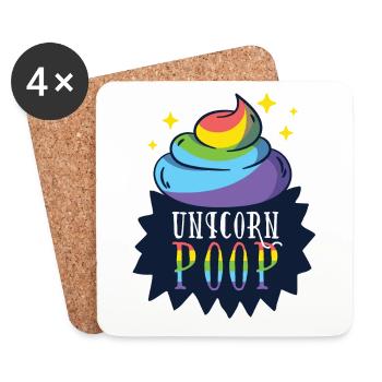 Einhorn unicorn poop - Untersetzer (4er-Set) - Weiß - Vorne