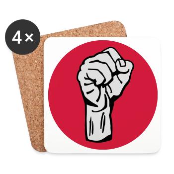 Fist - Protest - Democracy - Coasters (set of 4) - white - Front