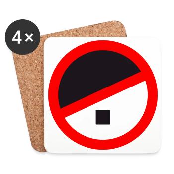 circle around adolf prohibition no no racism logo text d - Coasters (set of 4) - white - Front