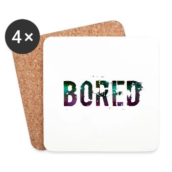 Bored Color Explosion Graffiti Texte - Dessous de verre (lot de 4) - blanc - Devant