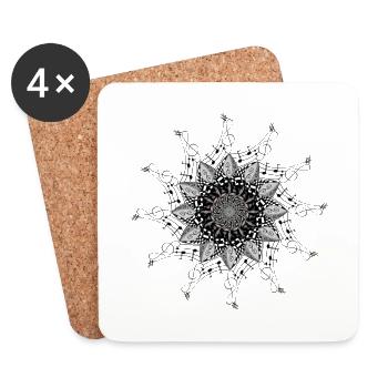 Musical Elegant Mandala - Coasters (set of 4) - white - Front