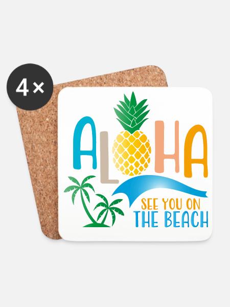 Beach - Untersetzer (4er-Set) - Weiß