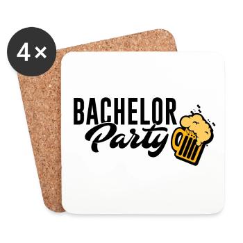 Équipe du Bachelor Party - Dessous de verre (lot de 4) - blanc - Devant