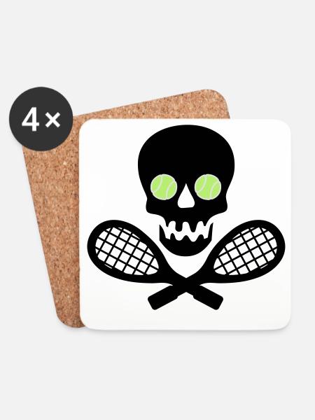 tennis - Dessous de verre (lot de 4) - blanc