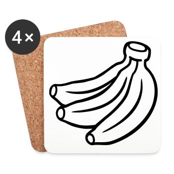 Lustiges Banana Shirt | Geek & Nerd Motiv - Untersetzer (4er-Set) - Weiß - Vorne