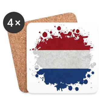 Netherlands becks stain / gift flag Holland - Coasters (set of 4) - white - Front