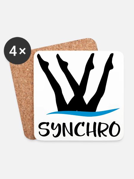 Synchronschwimmen - Untersetzer (4er-Set) - Weiß
