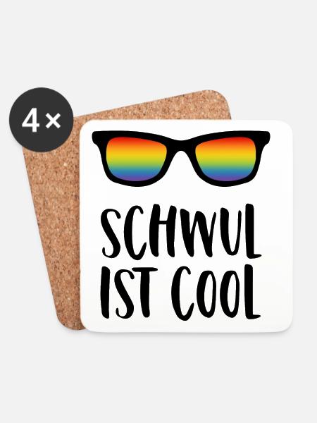 Schwul ist cool - Untersetzer (4er-Set) - Weiß
