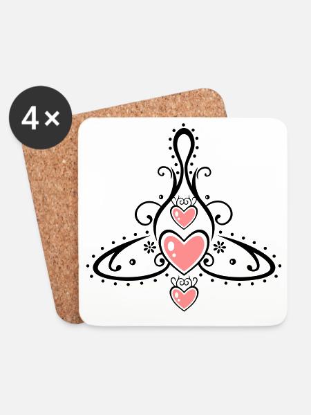 Keltisches Symbol, Mutter mit drei Kindern. - Untersetzer (4er-Set) - Weiß