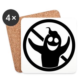 black sign symbol forbidden sign ghost ge - Coasters (set of 4) - white - Front