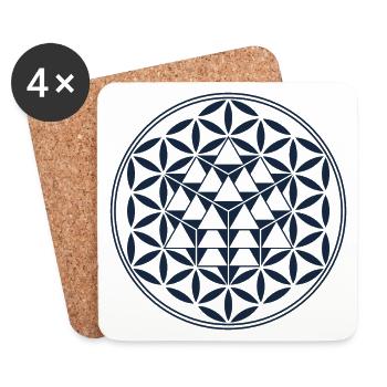 Equilibre vectoriel, géométrie sacrée - Dessous de verre (lot de 4) - blanc - Devant