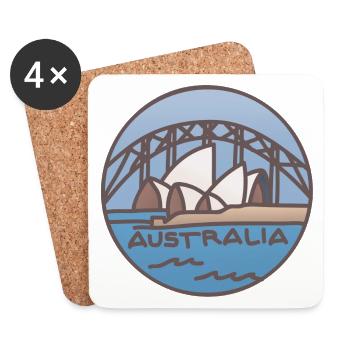 Australie - Sydney - Dessous de verre (lot de 4) - blanc - Devant