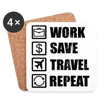 to travel - Coasters (set of 4) - white - Front