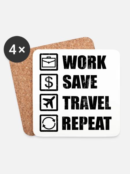 to travel - Coasters (set of 4) - white
