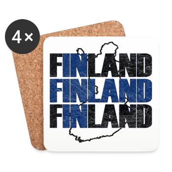 Finlande - Dessous de verre (lot de 4) - blanc - Devant