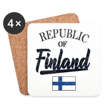 Finlande - Dessous de verre (lot de 4) - blanc - Devant