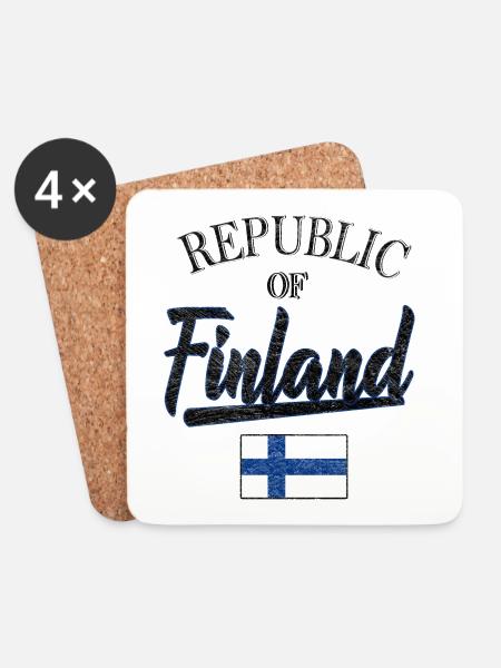 Finland - Coasters (set of 4) - white