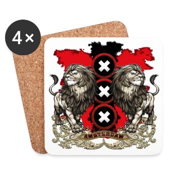 Amsterdam-Wappen 2018 weiß - Untersetzer (4er-Set) - Weiß - Vorne