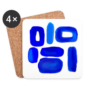 Blue Sky Abstraktes Design - Untersetzer (4er-Set) - Weiß - Vorne