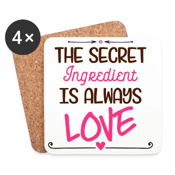 Secret Ingredient Love - Coasters (set of 4) - white - Front