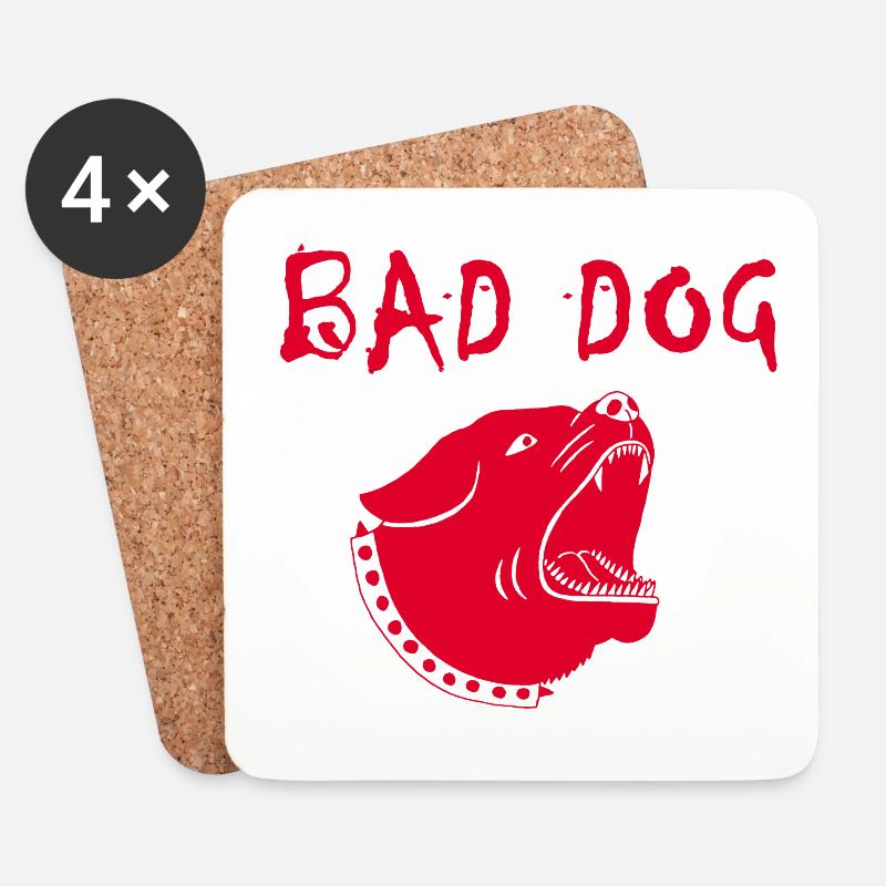 Böser Hund - Untersetzer (4er-Set) - Weiß