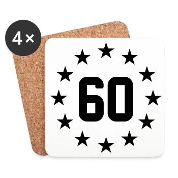 60 years - Coasters (set of 4) - white - Front