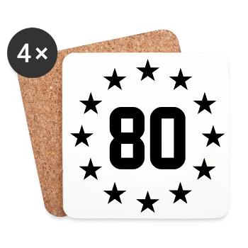80 years - Coasters (set of 4) - white - Front