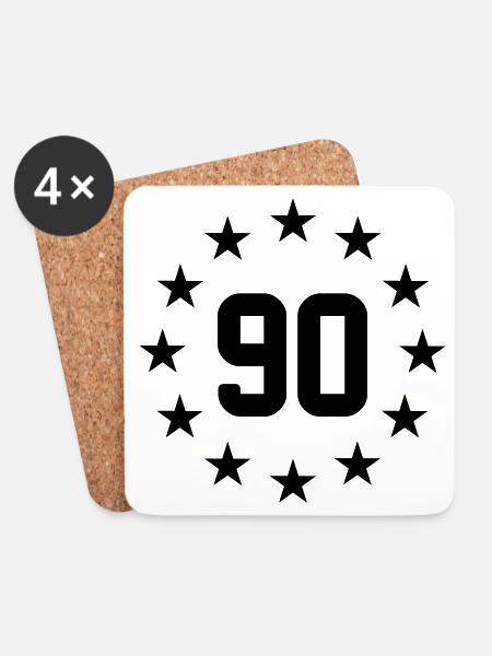 Neunzigsten Geburtstag. - Untersetzer (4er-Set) - Weiß